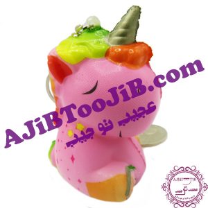 آویز پونی های اسفنجی رنگین کمان