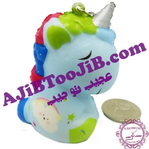 آویز پونی های اسفنجی رنگین کمان