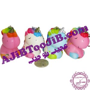 آویز پونی های اسفنجی رنگین کمان